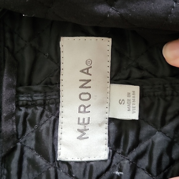 Merona black quilted chore jacket zip button closure women's size small - Picture 6 of 12